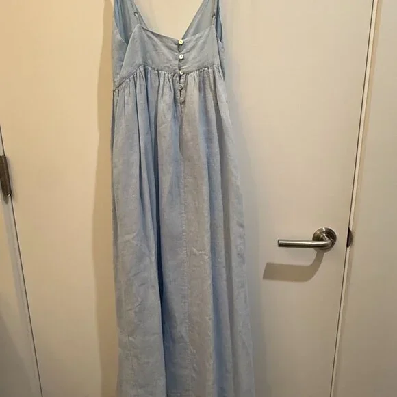 Blue Maxi Dress with Tie Back Detail - Picture 6 of 8